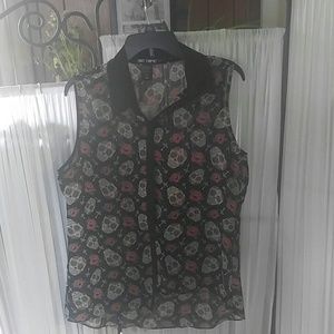 Sugar skull sleeveless shirt